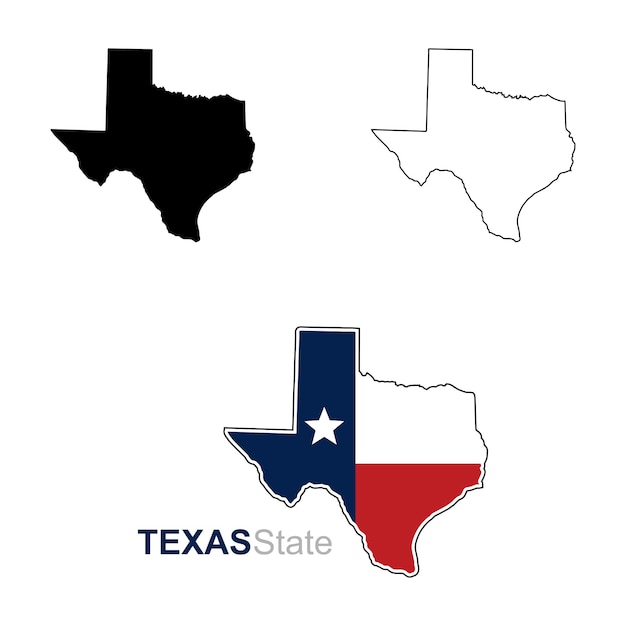 Vecteur vecteur de carte de l'état du texas