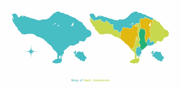 Vecteur de carte ville Bali Indonésie