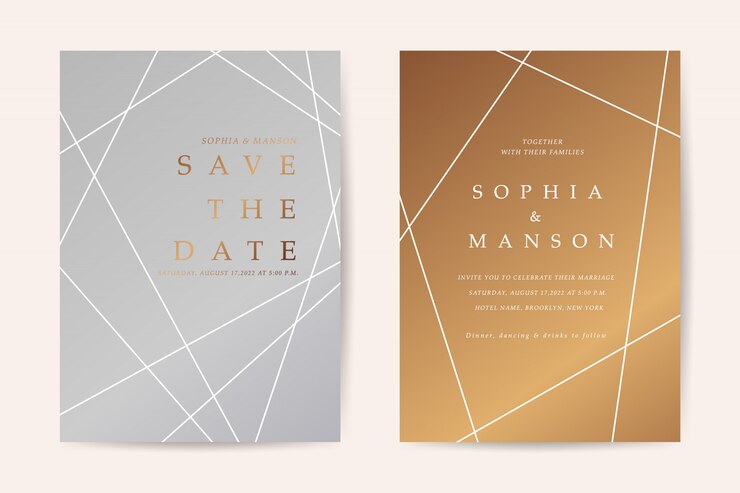 Vecteur vecteur de cartes invitation mariage minimal