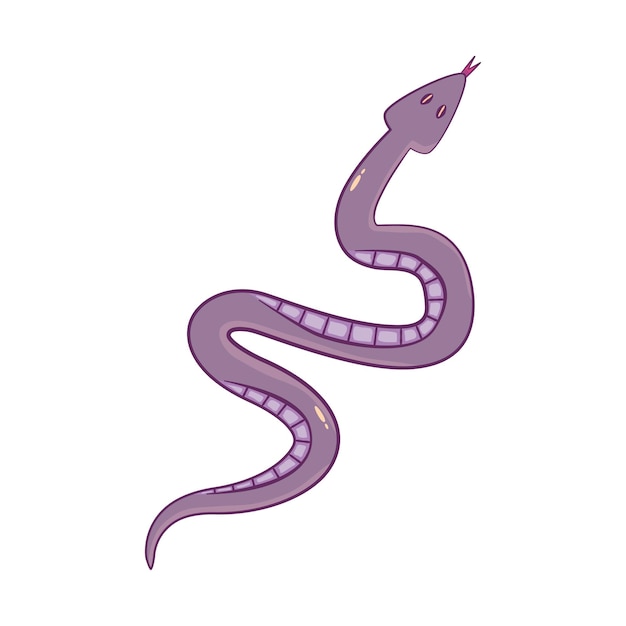 Vecteur céleste de serpent magique isolé Serpent animal violet mystique Illustration vectorielle unique