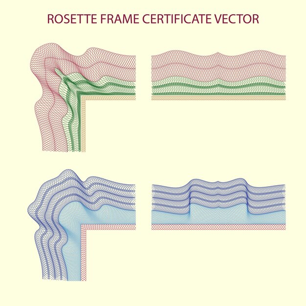 Vecteur le vecteur de certificat rosette frame