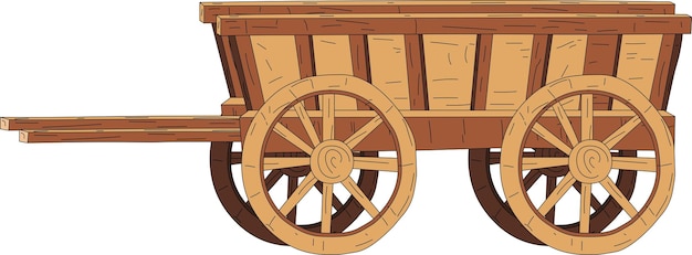 Vecteur d'un chariot de village indien