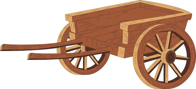 Vecteur d'un chariot de village indien