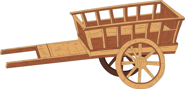 Vecteur d'un chariot de village indien