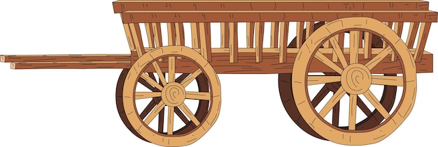 Vecteur d'un chariot de village indien