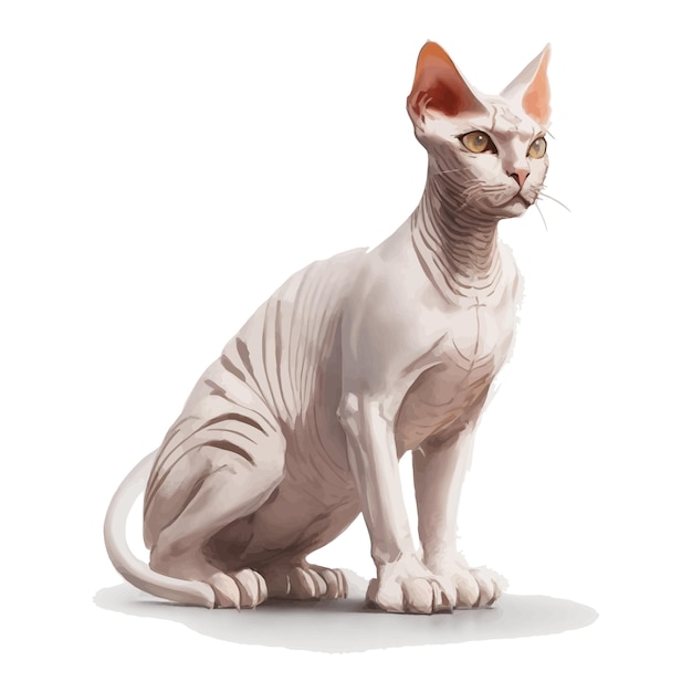 Vecteur vecteur de chat sphynx dynamique art librement réglable libre à modifier graphiques vectoriels de chat sphynx