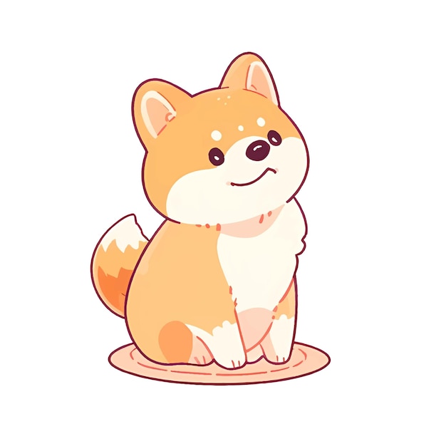 Vecteur de chien kawaii shiba inu mignon