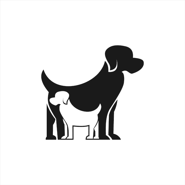 Vecteur De Chien Ludique Simple Silhouette Noire