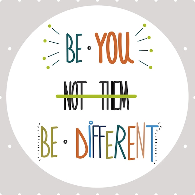 Vecteur de citations typographiques Ne soyez pas eux Soyez différent Concept de citation inspirante