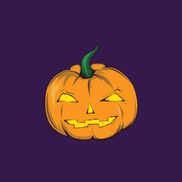 Vecteur De Citrouille D'halloween Sur Fond Violet