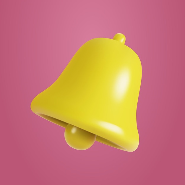 Vecteur de cloche 3d réaliste avec la couleur jaune