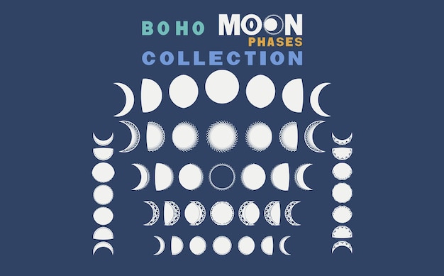 Vecteur de la collection boho moon