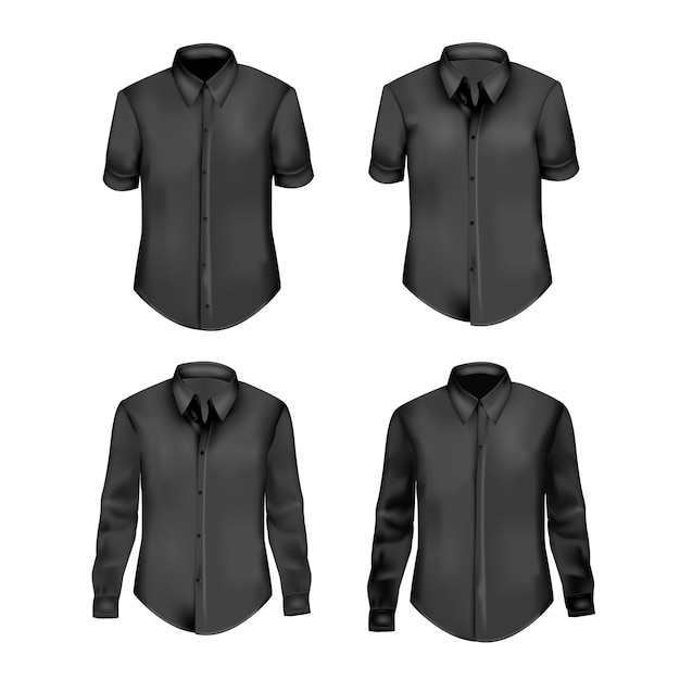Vecteur de collection de la chemise noire masculine Illustration