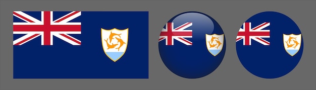 Vecteur de collection de jeu de drapeau d'Anguilla