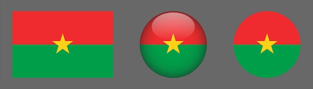 Vecteur vecteur de collection de jeu de drapeau du burkina faso