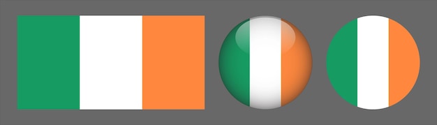 Vecteur De Collection De Jeu De Drapeau De L'irlande