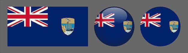 Vecteur de collection de jeu de drapeau de Sainte-Hélène
