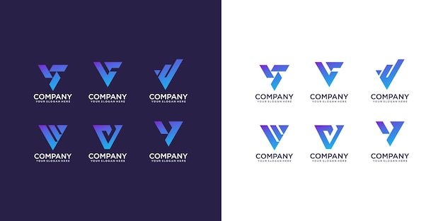Vecteur de collection de logo lettre v
