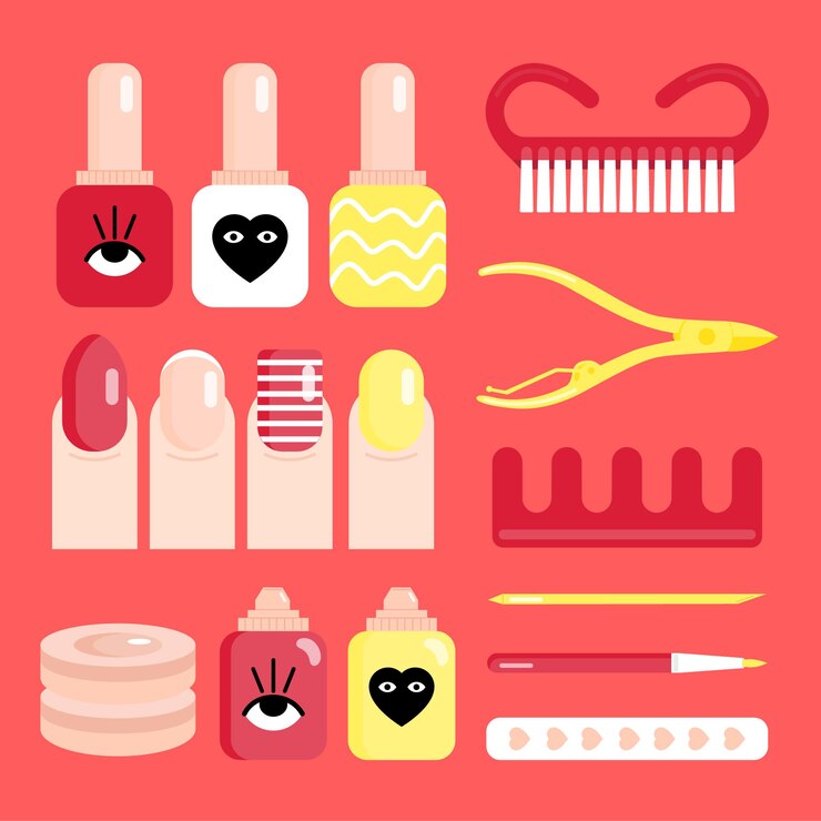 Vecteur de collection d'outils de manucure