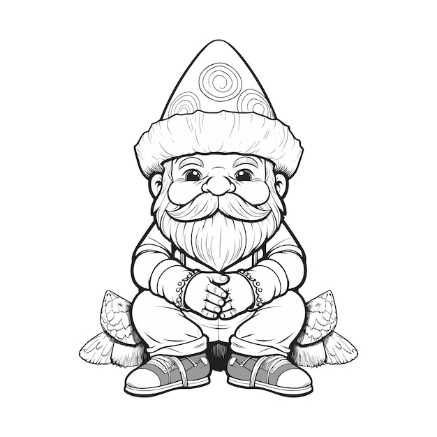 vecteur de coloriage gnome