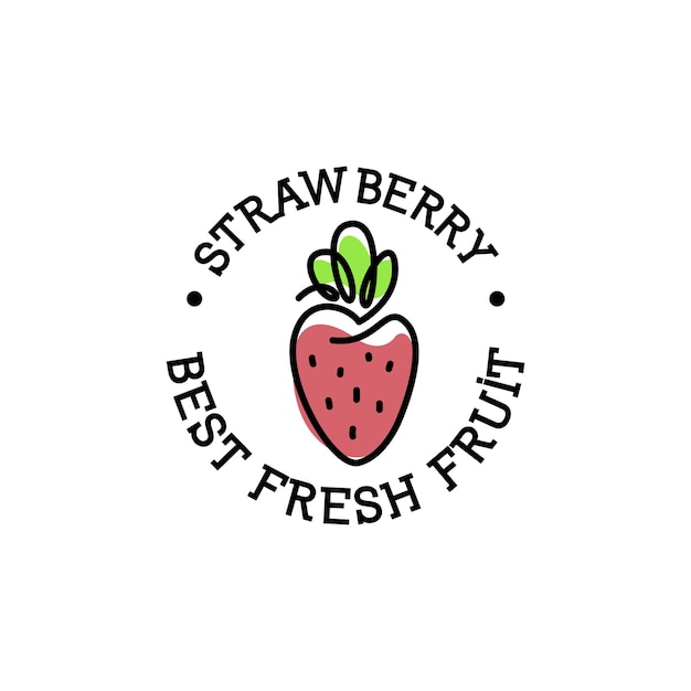 Vecteur De Concept De Conception De Logo De Fraise