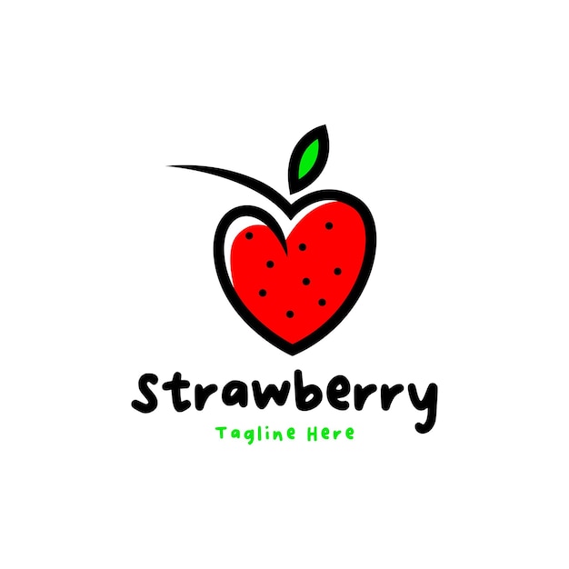 Vecteur de concept de conception de logo de fraise