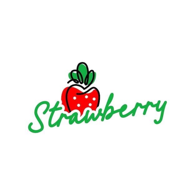 Vecteur De Concept De Conception De Logo De Fraise