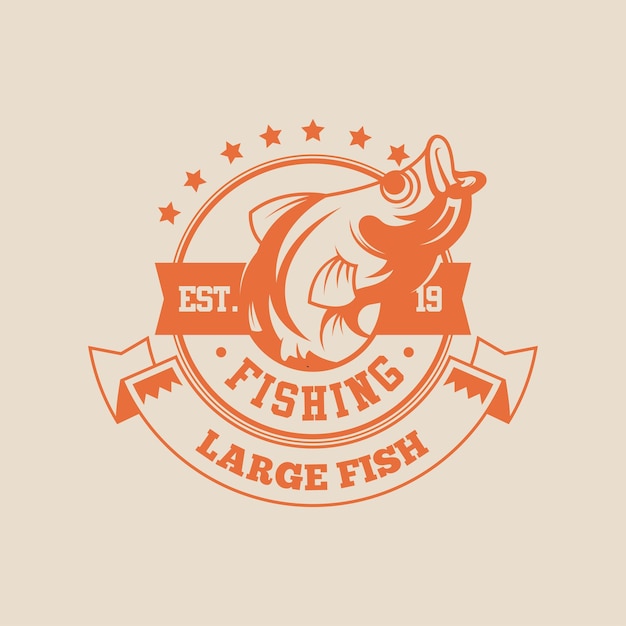 Vecteur de concept de conception de logo de pêche Modèle de logo de poisson