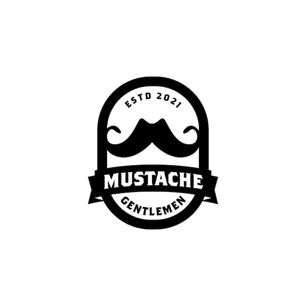 Vecteur vecteur de concept de logo de moustache. logo de coiffeur pour le style et la mode de la moustache