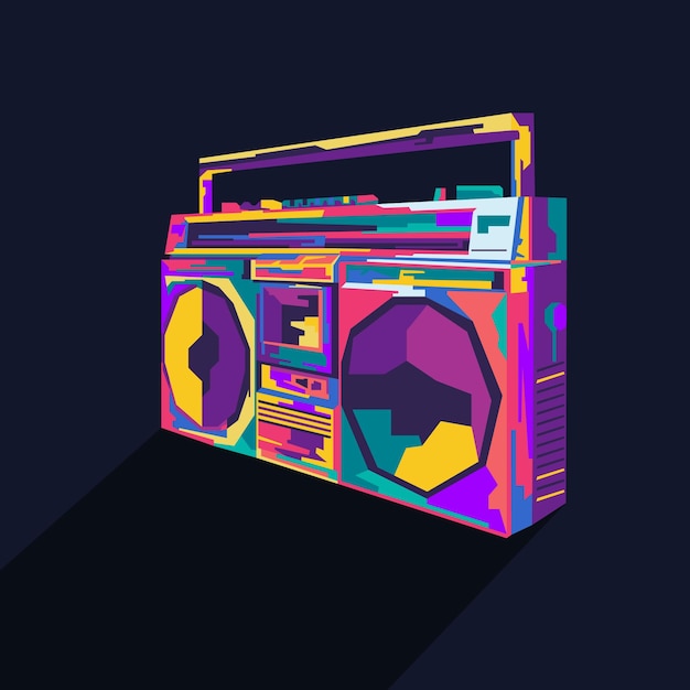 Vecteur De Conception De Bande Radio De Style Pop Art Wpap