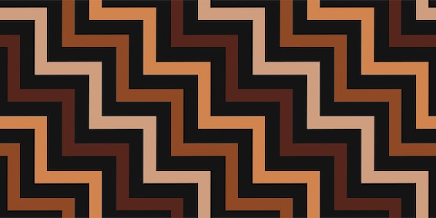 Vecteur de conception de bannière de motif en zigzag de couleur marron transparente