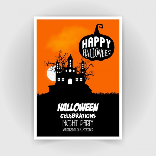 Vecteur vecteur de conception de brochure happy halloween