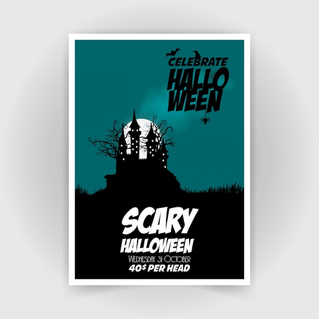 Vecteur vecteur de conception de brochure happy halloween