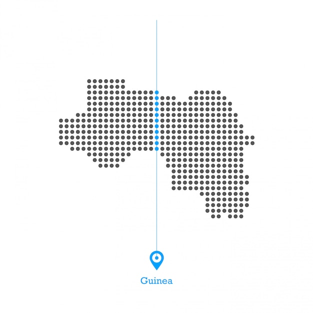 Vecteur de conception de carte pointue de Guinée