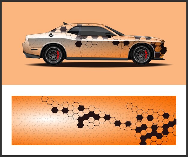 Vecteur De Conception De Décalcomanie D'enveloppe De Voiture Vecteur De Conception D'enveloppe De Décalcomanie De Voiture De Sport