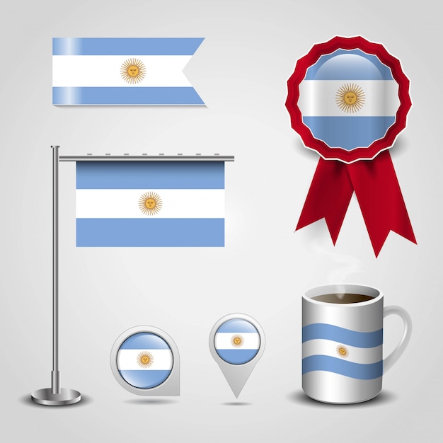 Vecteur vecteur de conception de drapeau de l'argentine