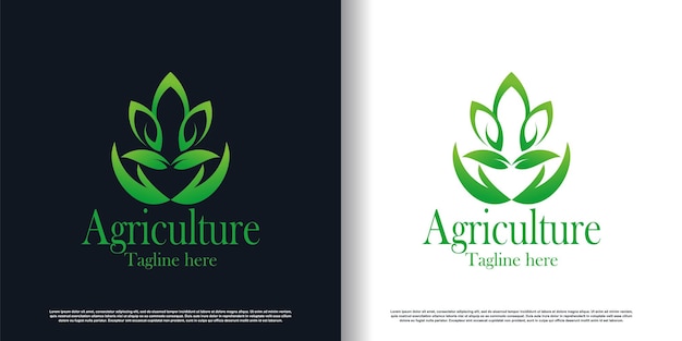 Vecteur le vecteur de conception du logo agricole avec le vecteur premium du concept créatif