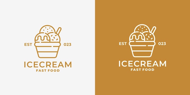 Le Vecteur De Conception Du Logo De La Crème Glacée