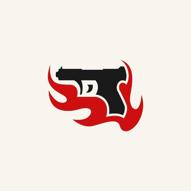 Vecteur De Conception Du Logo Du Pistolet à Feu