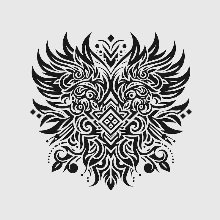 Vecteur le vecteur de conception du tatouage tribal noir mandala