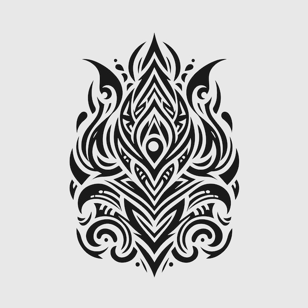 Vecteur le vecteur de conception du tatouage tribal noir mandala