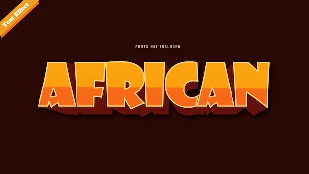 Vecteur de conception d'effet de texte africain