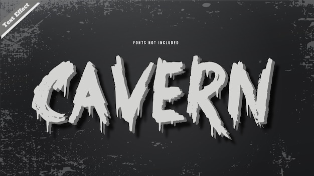 Vecteur de conception d'effet de texte de caverne