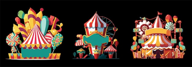 le vecteur de conception de l'élément clip art de la maison de cirque