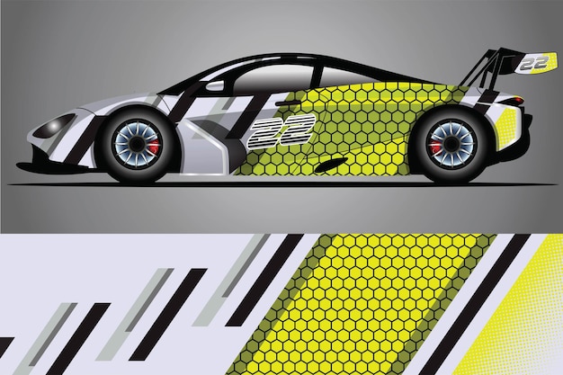 Vecteur vecteur de conception d'enveloppe de décalcomanie de voiture
