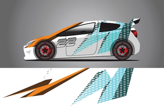 Vecteur de conception d'enveloppe de décalcomanie de voiture