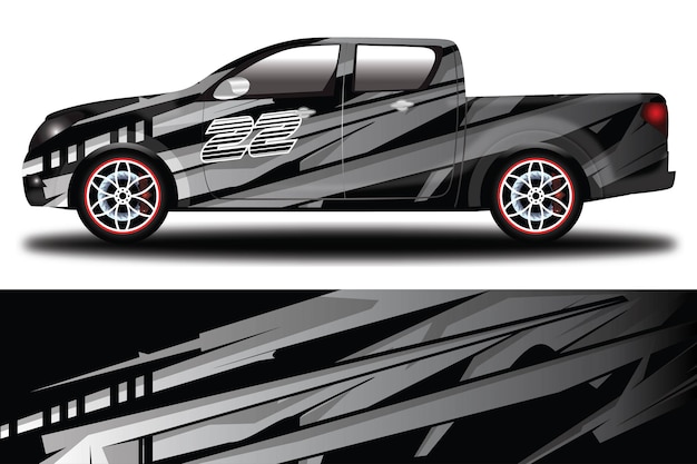 Vecteur de conception d'enveloppe de décalcomanie de voiture