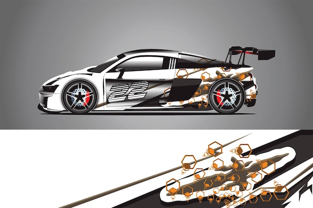 Vecteur de conception d'enveloppe de décalcomanie de voiture