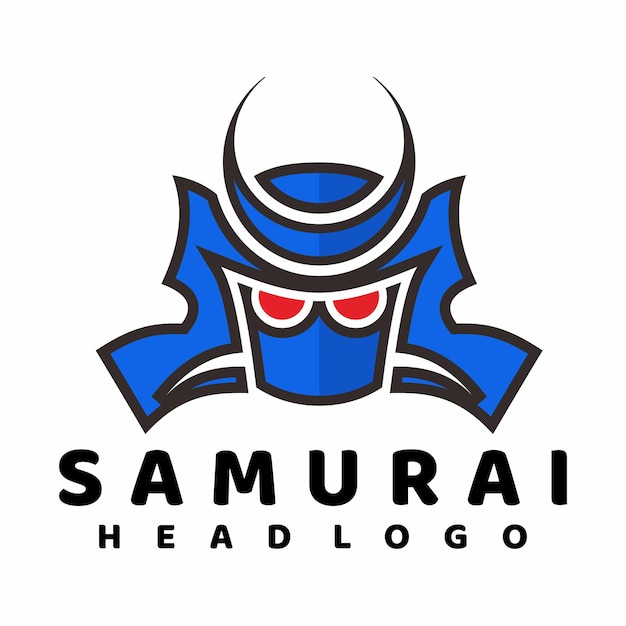 Vecteur vecteur de conception d'icône de logo de tête de samouraï