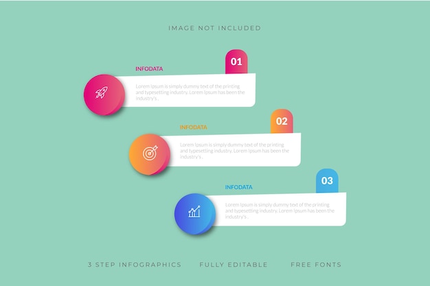 Vecteur vecteur de conception d'infographie et icônes d'affaires avec 3 options